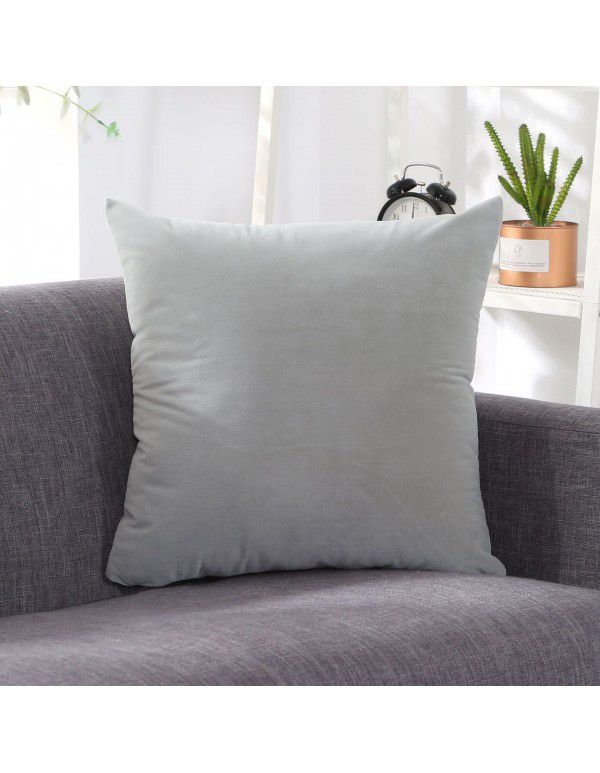 Nordic plain velvet throw pillow waist pillow solid color sofa cushion office waist pillow