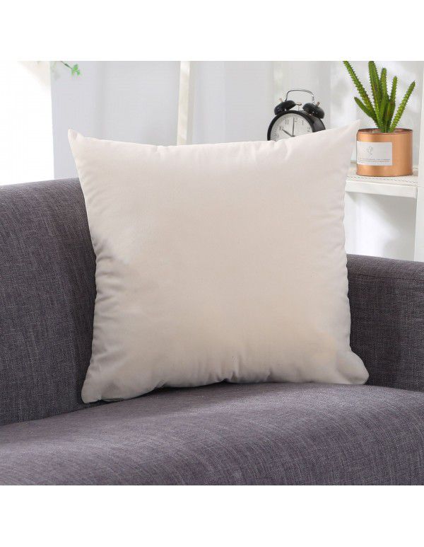 Nordic plain velvet throw pillow waist pillow solid color sofa cushion office waist pillow