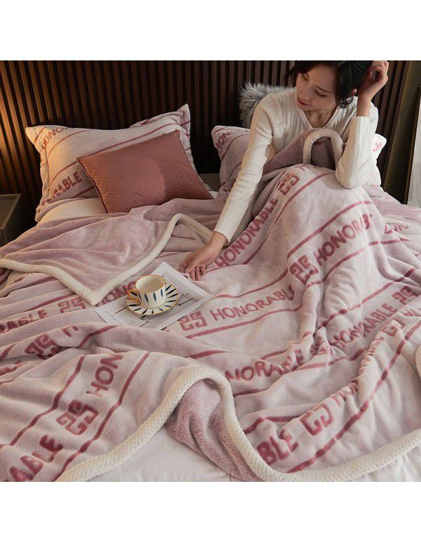 Winter single-layer thickened milk wool blanket double-sided flannel blanket quilt sheet multi-function blanket air conditioning blanket