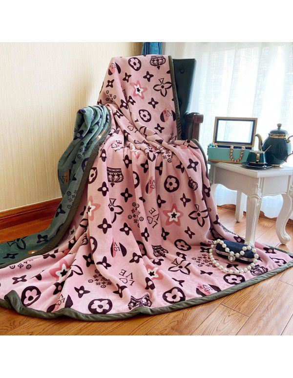 Double layer thickened warm cloud blanket European blanket AB Farai velvet ferret velvet crystal velvet air conditioning blanket wholesale