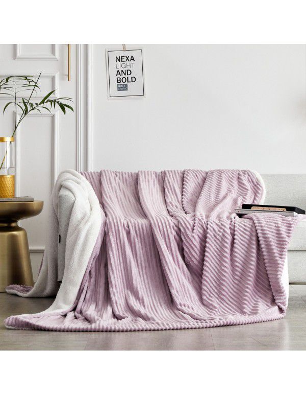 Double layer thickened small blanket sofa cover blanket lamb cashmere magic wool office nap air conditioning children blanket quilt cover