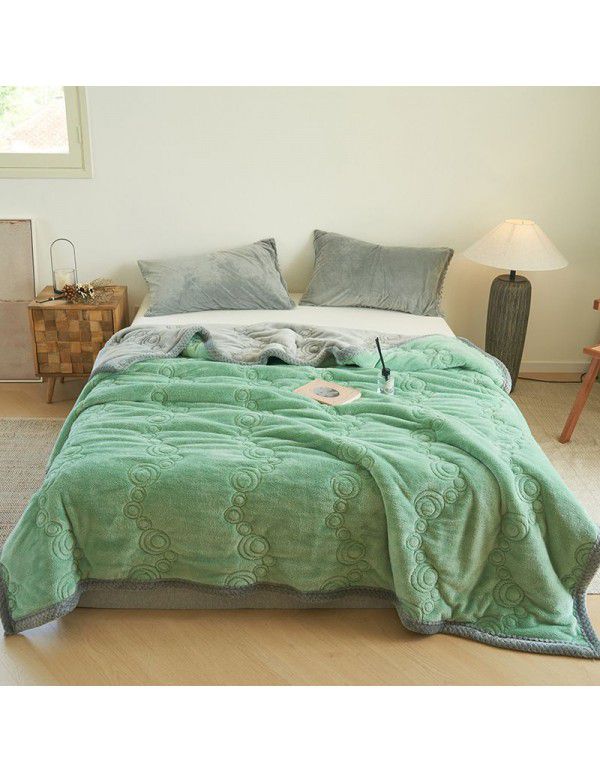 Farai velvet milk velvet composite blanket Double layer blanket Three layer blanket Single double thickened blanket Cotton blanket