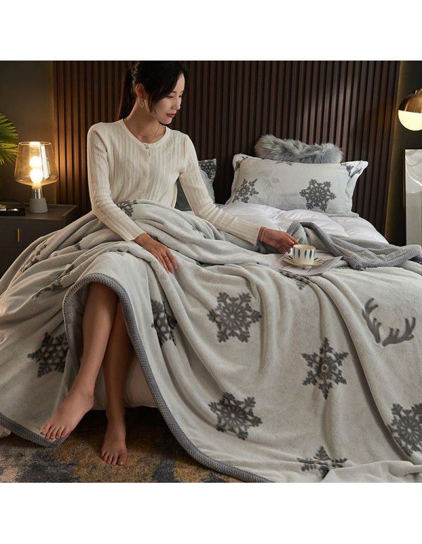 Winter single-layer thickened milk wool blanket double-sided flannel blanket quilt sheet multi-function blanket air conditioning blanket