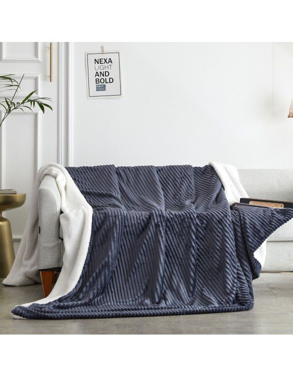 Double layer thickened small blanket sofa cover blanket lamb cashmere magic wool office nap air conditioning children blanket quilt cover