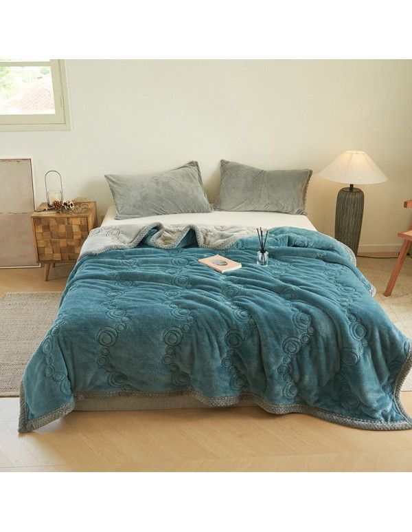 Farai velvet milk velvet composite blanket Double layer blanket Three layer blanket Single double thickened blanket Cotton blanket