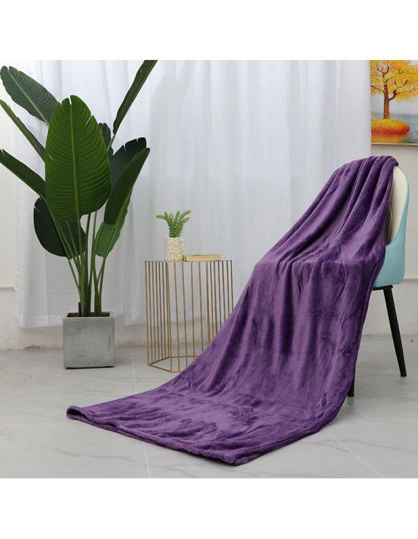 Flannel blanket solid color single layer blanket multi color blanket sofa bedroom office sleeping blanket blanket blanket blanket