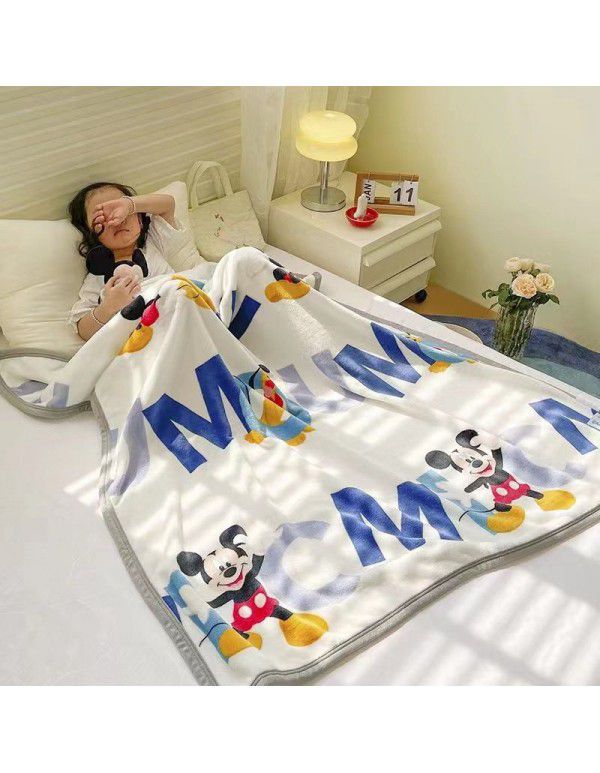 Genuine kindergarten blanket thickened milk wool blanket for single and double dormitory nap blanket cartoon blanket leisure blanket