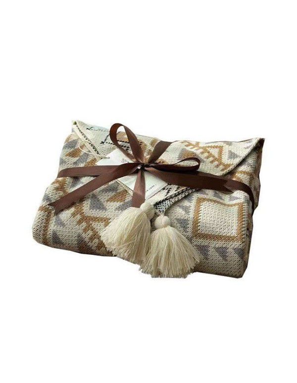 Bohemian blanket simple knitting wool nap blanket winter decoration nap blanket blanket sofa blanket