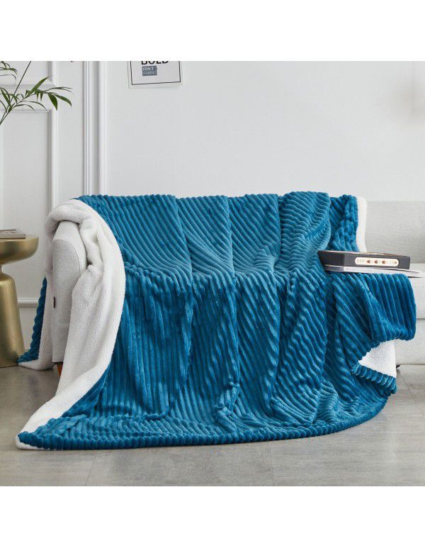 Double layer thickened small blanket sofa cover blanket lamb cashmere magic wool office nap air conditioning children blanket quilt cover