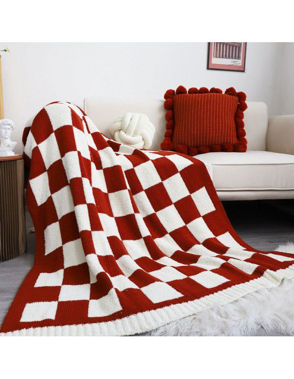 Net red checkerboard double-layer thickened blanket sofa blanket wholesale blanket manufacturer direct sale blanket