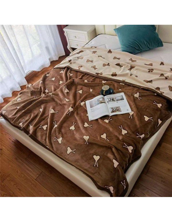 Double layer thickened warm cloud blanket European blanket AB Farai velvet ferret velvet crystal velvet air conditioning blanket wholesale