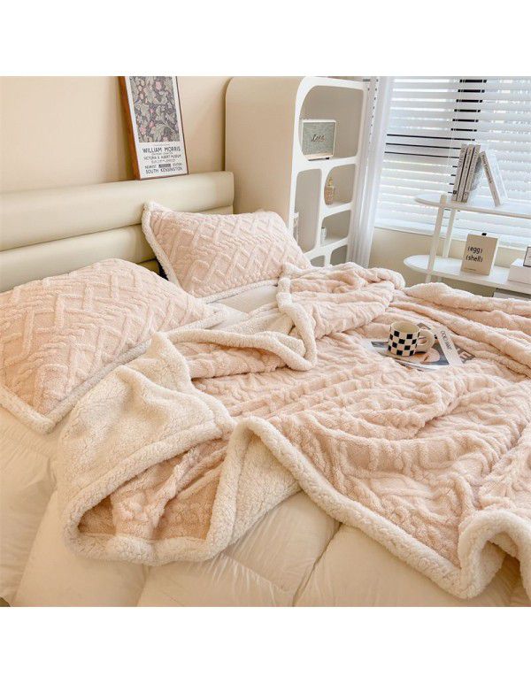 Taff nap blanket thickened lamb wool blanket in winter solid color spring and autumn blanket coral blanket wholesale