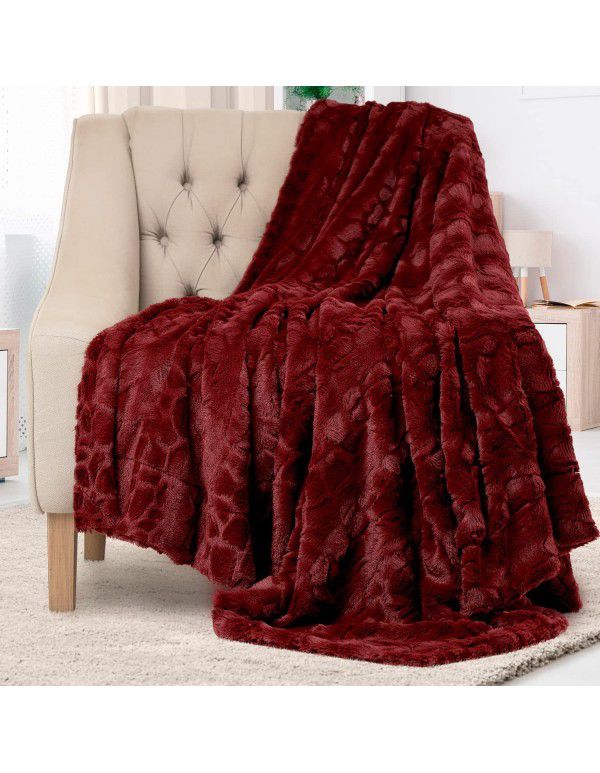 Double sided thickened tie dyed pv velvet blanket plush brush tapestry children's blanket sofa cover blanket cashmere blanket