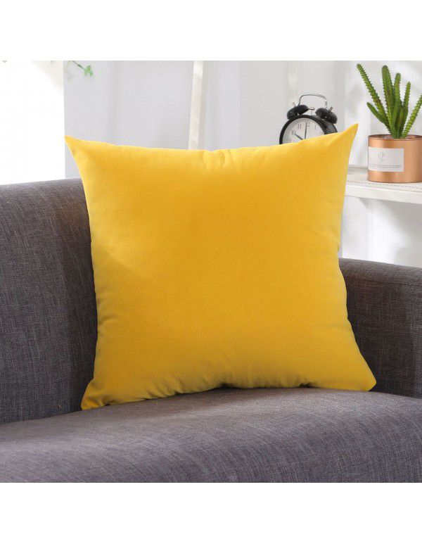 Nordic plain velvet throw pillow waist pillow solid color sofa cushion office waist pillow