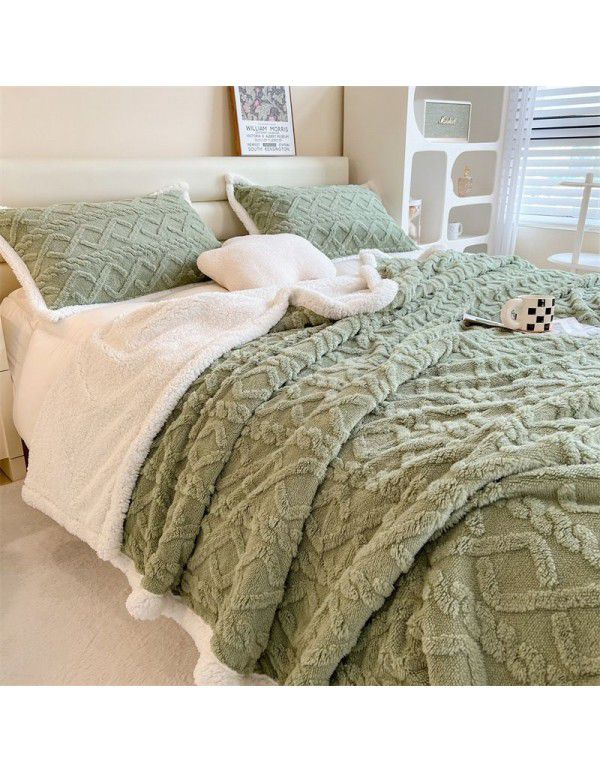 Taff nap blanket thickened lamb wool blanket in winter solid color spring and autumn blanket coral blanket wholesale