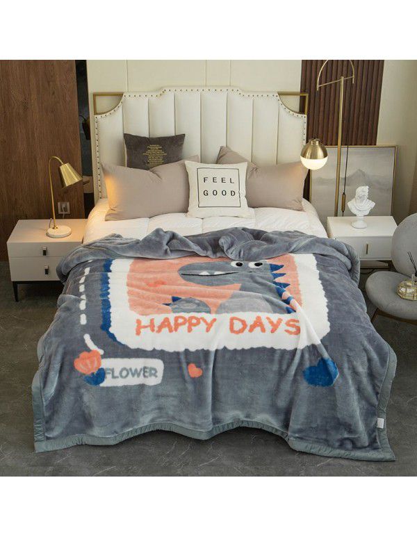 Factory blanket Raschel blanket thickened double-layer warm blanket super soft double-sided blanket gift wholesale