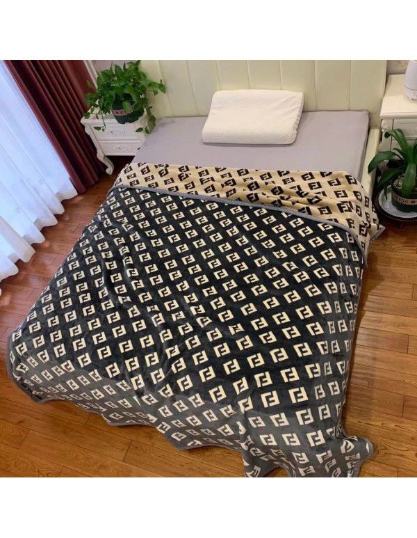 Double layer thickened warm cloud blanket European blanket AB Farai velvet ferret velvet crystal velvet air conditioning blanket wholesale