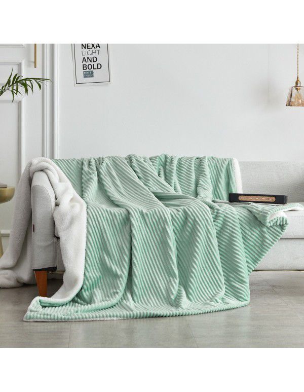 Double layer thickened small blanket sofa cover blanket lamb cashmere magic wool office nap air conditioning children blanket quilt cover