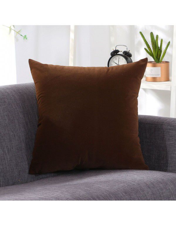 Nordic plain velvet throw pillow waist pillow solid color sofa cushion office waist pillow