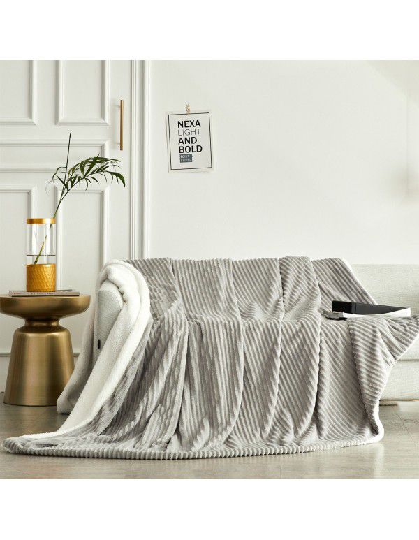 Double layer thickened small blanket sofa cover blanket lamb cashmere magic wool office nap air conditioning children blanket quilt cover