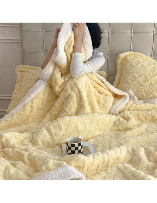 Thickened blanket quilt, warm in winter, coral wool blanket, flannel blanket, office nap, air-conditioning blanket, bed use