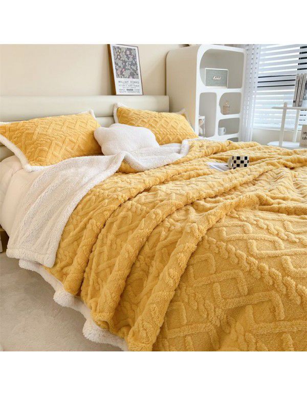 Taff nap blanket thickened lamb wool blanket in winter solid color spring and autumn blanket coral blanket wholesale