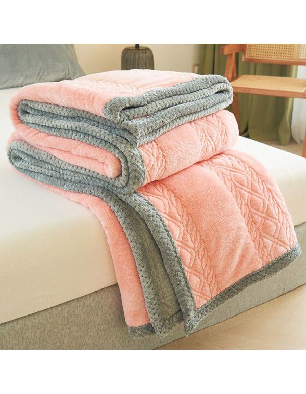 Farai velvet milk velvet composite blanket Double layer blanket Three layer blanket Single double thickened blanket Cotton blanket