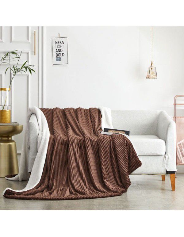 Double layer thickened small blanket sofa cover blanket lamb cashmere magic wool office nap air conditioning children blanket quilt cover