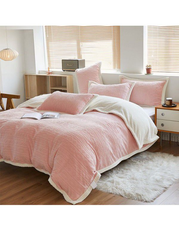 Double layer thickened milk wool blanket Cross border Amazon dual-use quilt blanket Beibei nap blanket Air conditioning blanket