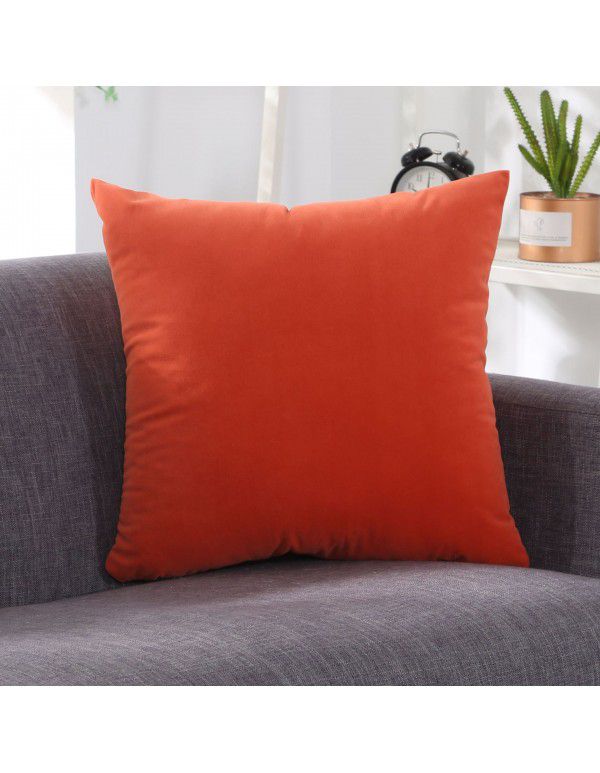 Nordic plain velvet throw pillow waist pillow solid color sofa cushion office waist pillow