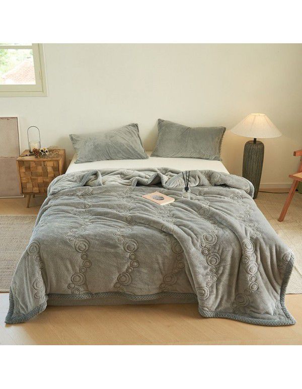 Farai velvet milk velvet composite blanket Double layer blanket Three layer blanket Single double thickened blanket Cotton blanket