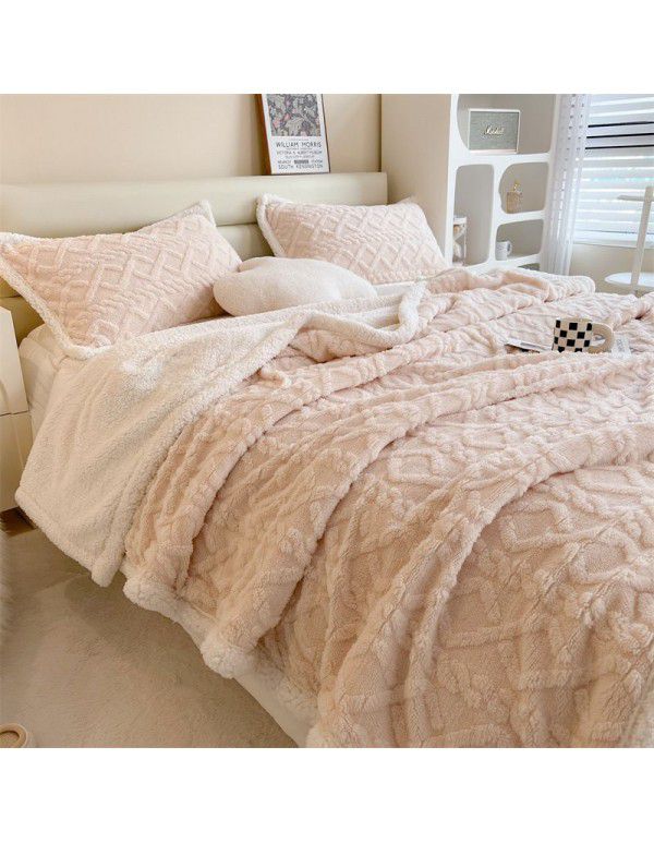 Taff nap blanket thickened lamb wool blanket in winter solid color spring and autumn blanket coral blanket wholesale