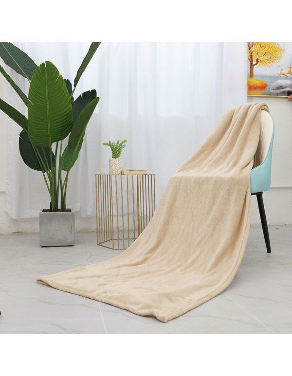 Flannel blanket solid color single layer blanket multi color blanket sofa bedroom office sleeping blanket blanket blanket blanket