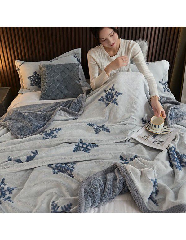 Winter single-layer thickened milk wool blanket double-sided flannel blanket quilt sheet multi-function blanket air conditioning blanket