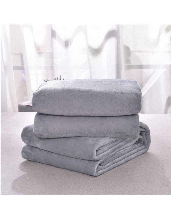 Flannel blanket logo Noon nap blanket Coral velvet air conditioning blanket thickened solid color activity gift blanket in summer