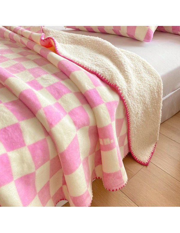  spot double-layer blanket thickened winter children's nap blanket coral wool warm flange blanket