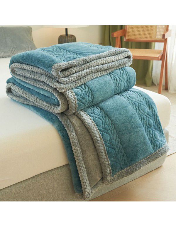 Farai velvet milk velvet composite blanket Double layer blanket Three layer blanket Single double thickened blanket Cotton blanket