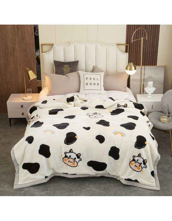 Factory blanket Raschel blanket thickened double-layer warm blanket super soft double-sided blanket gift wholesale