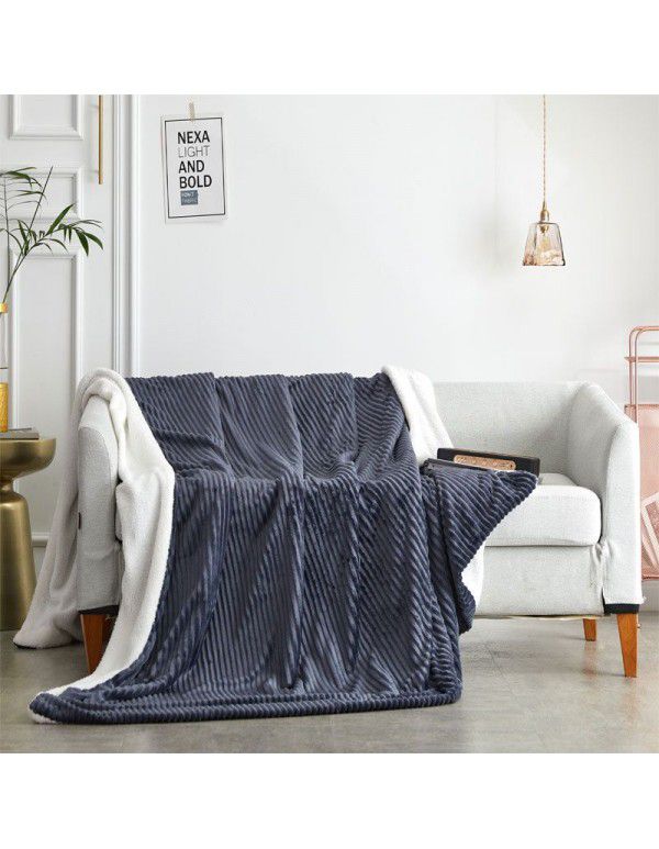 Double layer thickened small blanket sofa cover blanket lamb cashmere magic wool office nap air conditioning children blanket quilt cover