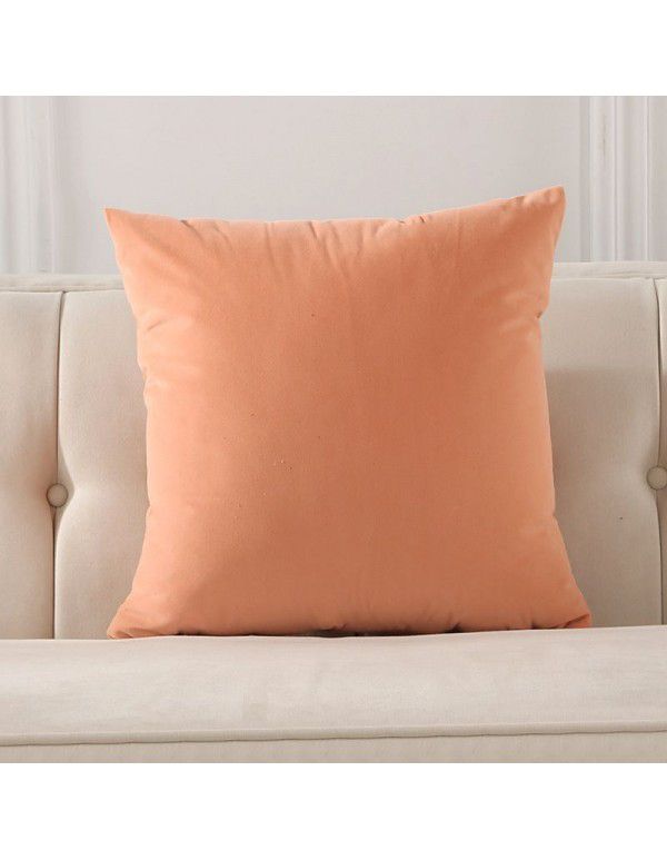 Nordic plain velvet throw pillow waist pillow solid color sofa cushion office waist pillow