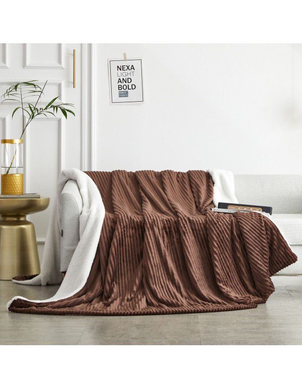 Double layer thickened small blanket sofa cover blanket lamb cashmere magic wool office nap air conditioning children blanket quilt cover