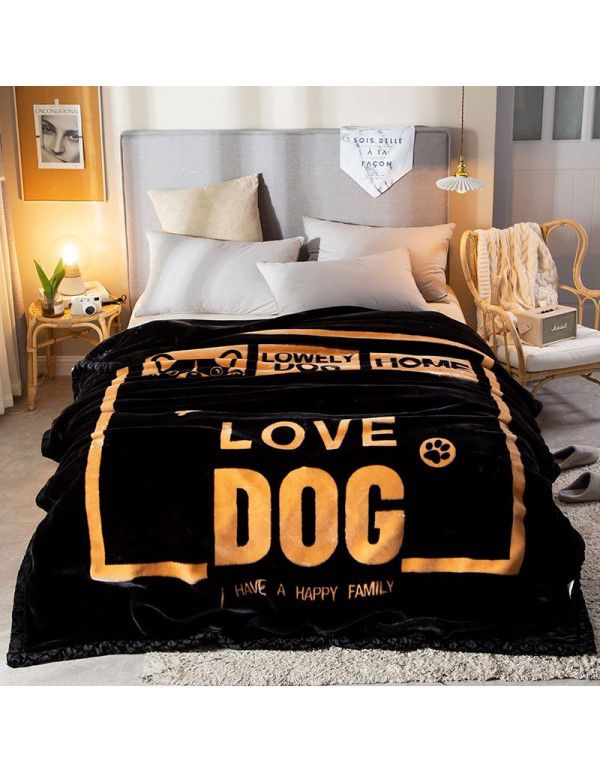 Factory blanket Raschel blanket thickened double-layer warm blanket super soft double-sided blanket gift wholesale