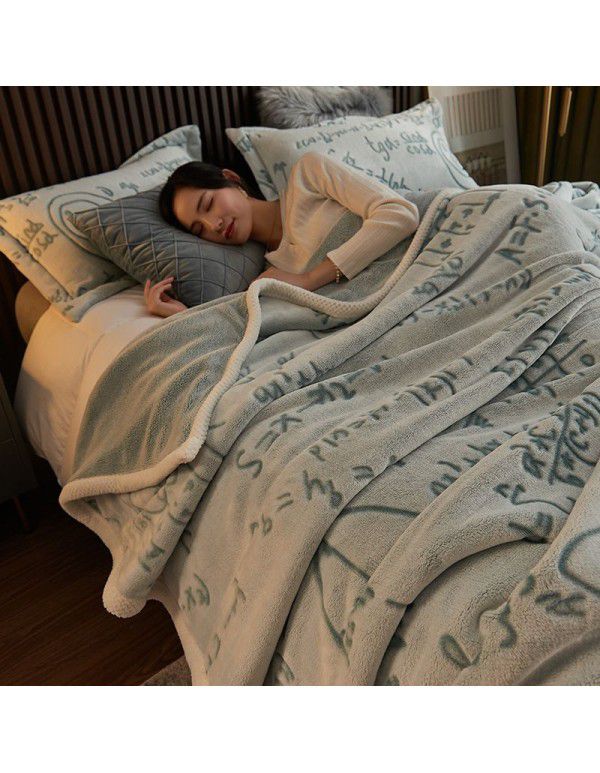 Winter single-layer thickened milk wool blanket double-sided flannel blanket quilt sheet multi-function blanket air conditioning blanket