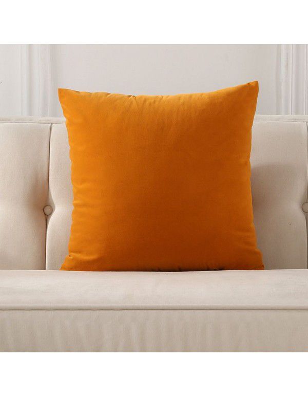 Nordic plain velvet throw pillow waist pillow solid color sofa cushion office waist pillow