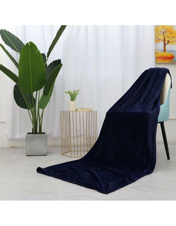 Flannel blanket solid color single layer blanket multi color blanket sofa bedroom office sleeping blanket blanket blanket blanket