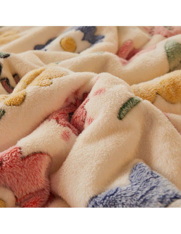  spot double-layer blanket thickened winter children's nap blanket coral wool warm flange blanket