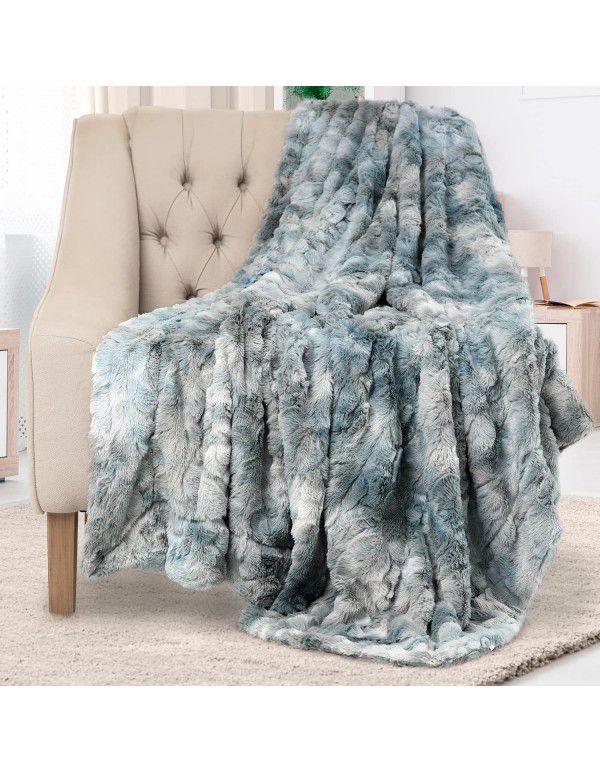 Double sided thickened tie dyed pv velvet blanket plush brush tapestry children's blanket sofa cover blanket cashmere blanket