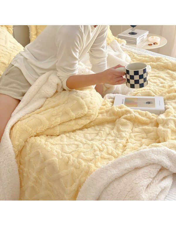 Thickened blanket quilt, warm in winter, coral wool blanket, flannel blanket, office nap, air-conditioning blanket, bed use