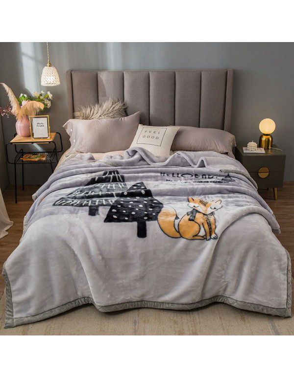 Factory blanket Raschel blanket thickened double-layer warm blanket super soft double-sided blanket gift wholesale