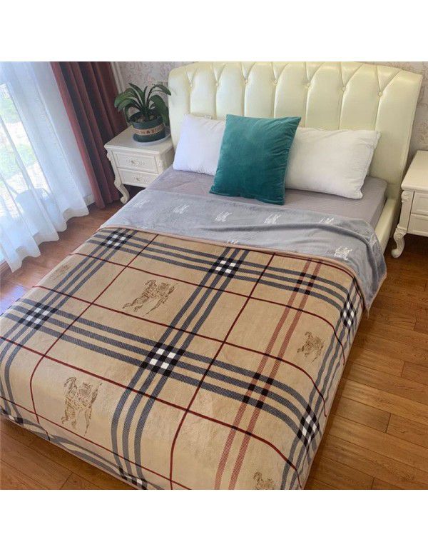 Double layer thickened warm cloud blanket European blanket AB Farai velvet ferret velvet crystal velvet air conditioning blanket wholesale